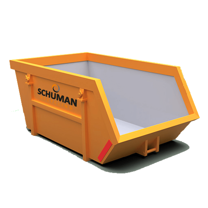 Oranje 10m³ houtcontainer van Schuman Recycling