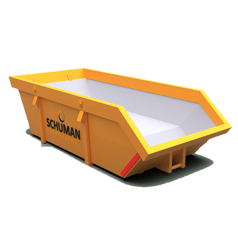 Oranje 6m³ puincontainer van Schuman Recycling